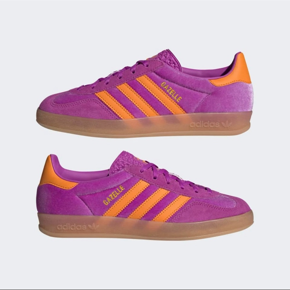 Adidas Gazelle Violet and Tangerine Shoes
